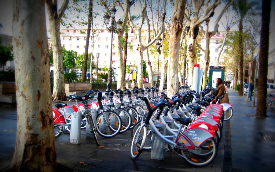 SEVici, Seville´s public bike rental system. Started in 2007, it has 2500 bicycles at 250 stations around the city - all of which are about 300 metres apart. There are 120 km of cycle lanes in the city, making it one of the best-served cities in Spain for this extremely clean, green and healthy means of transport. To date, SEVici´s bikes have been used 10 million times, with an average 25,000 daily uses.