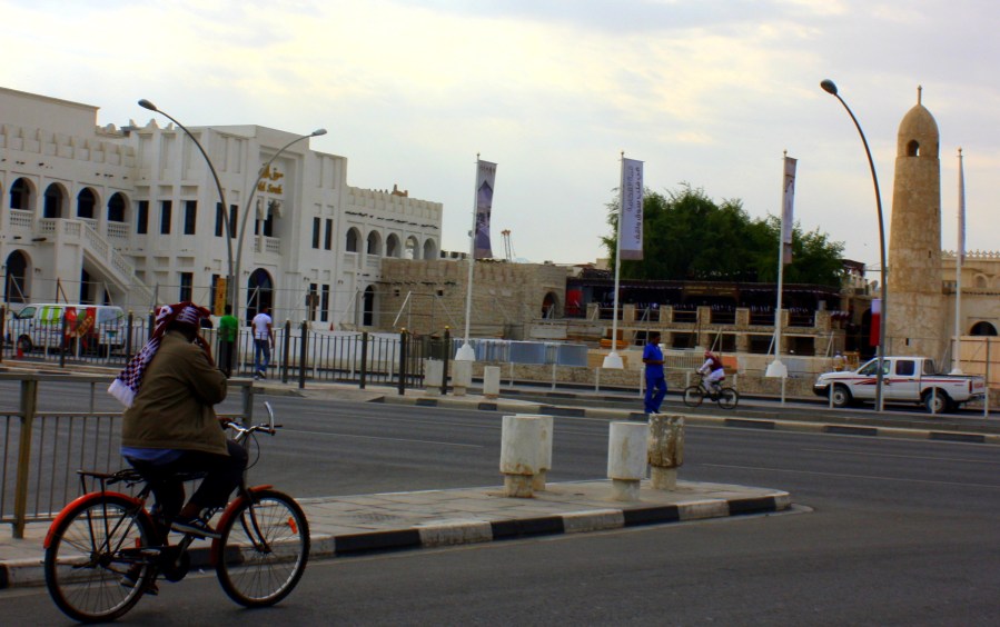 Cyclists spotted, near the Souq Waqif