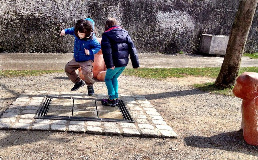 This was great: a musical board that children can jump around on to play a tune - definetly a Mozart-inspired city!