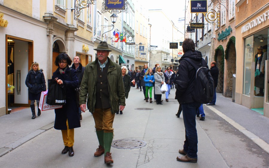 Traditional clothes are proudly worn around Easter time - spotted in many of Salzburg's public market squares and walking streets