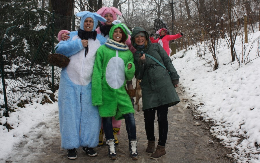 No Easter weekend visit would be complete without a visit from the Easter Bunny - and yes, they gave us Easter eggs!!