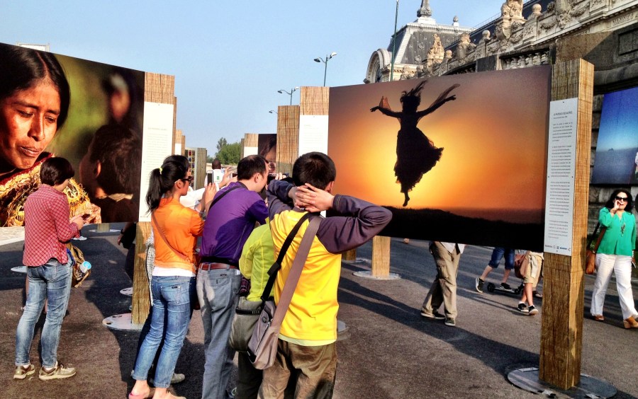 Art Expo space for travelling exhibitions, in front of Musée d'Orsay. This one was on coffee growers and traders.