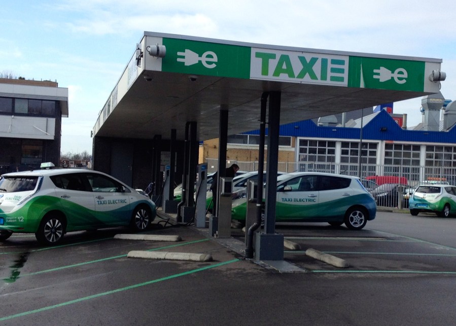 E-taxi charging station in Amsterdam