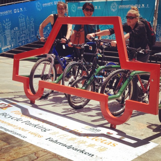 My colleagues also got excited to test out the cycling infrastructure